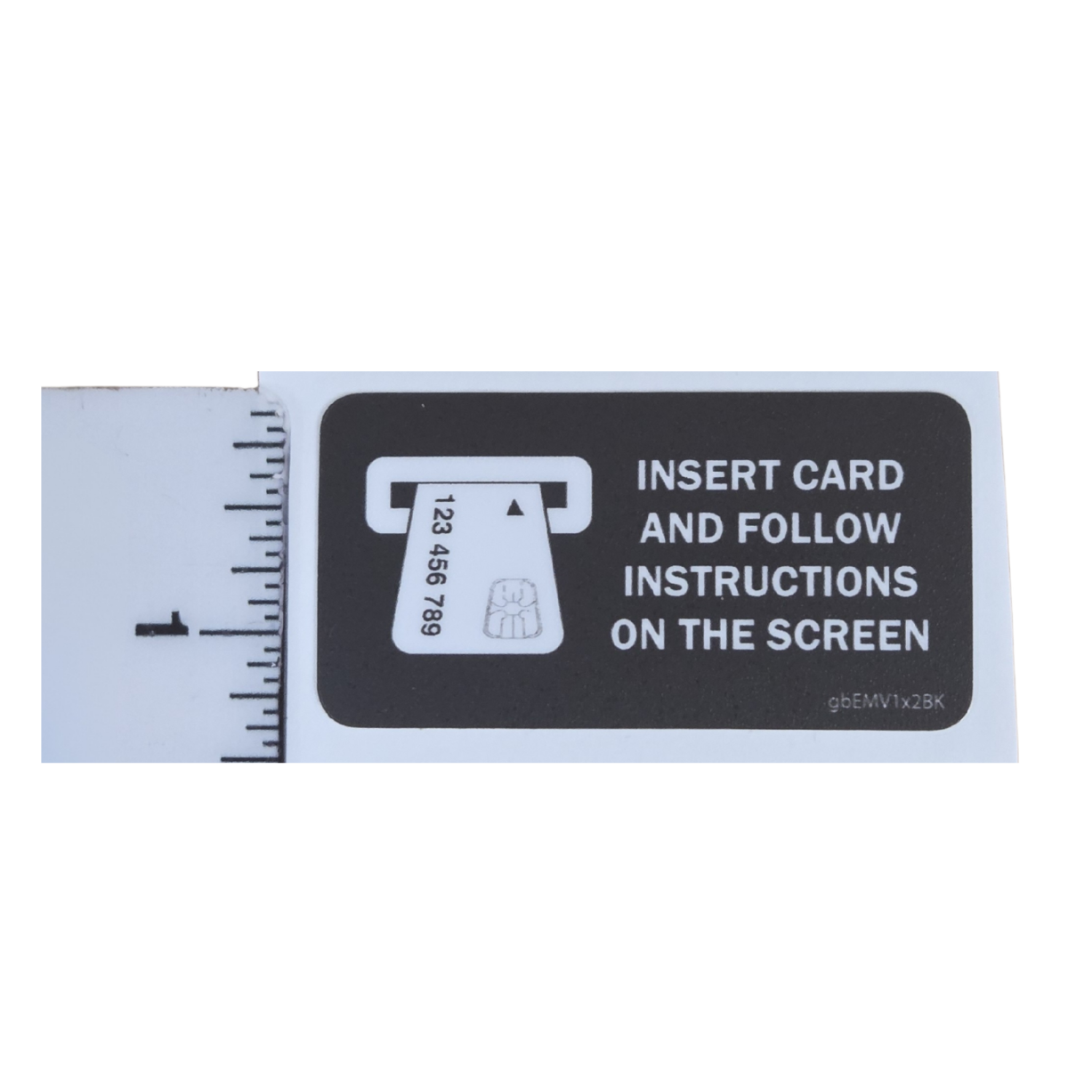 Calcomanía para cajero automático: instrucciones EMV 2.625" x 1.325"