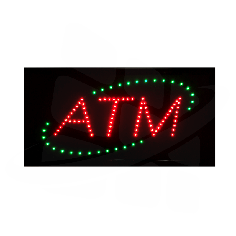 ATM LED Sign - Red ATM Green Halo