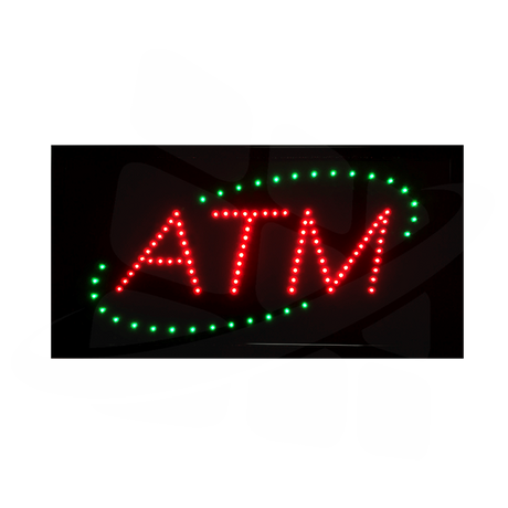 ATM LED Sign - Red ATM Green Halo
