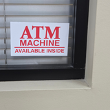 ATM Decal - ATM Machine Available Inside - 3" x 5"