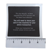 Calcomanía de cajero automático - Advertencia de seguridad EMV 2"x3"