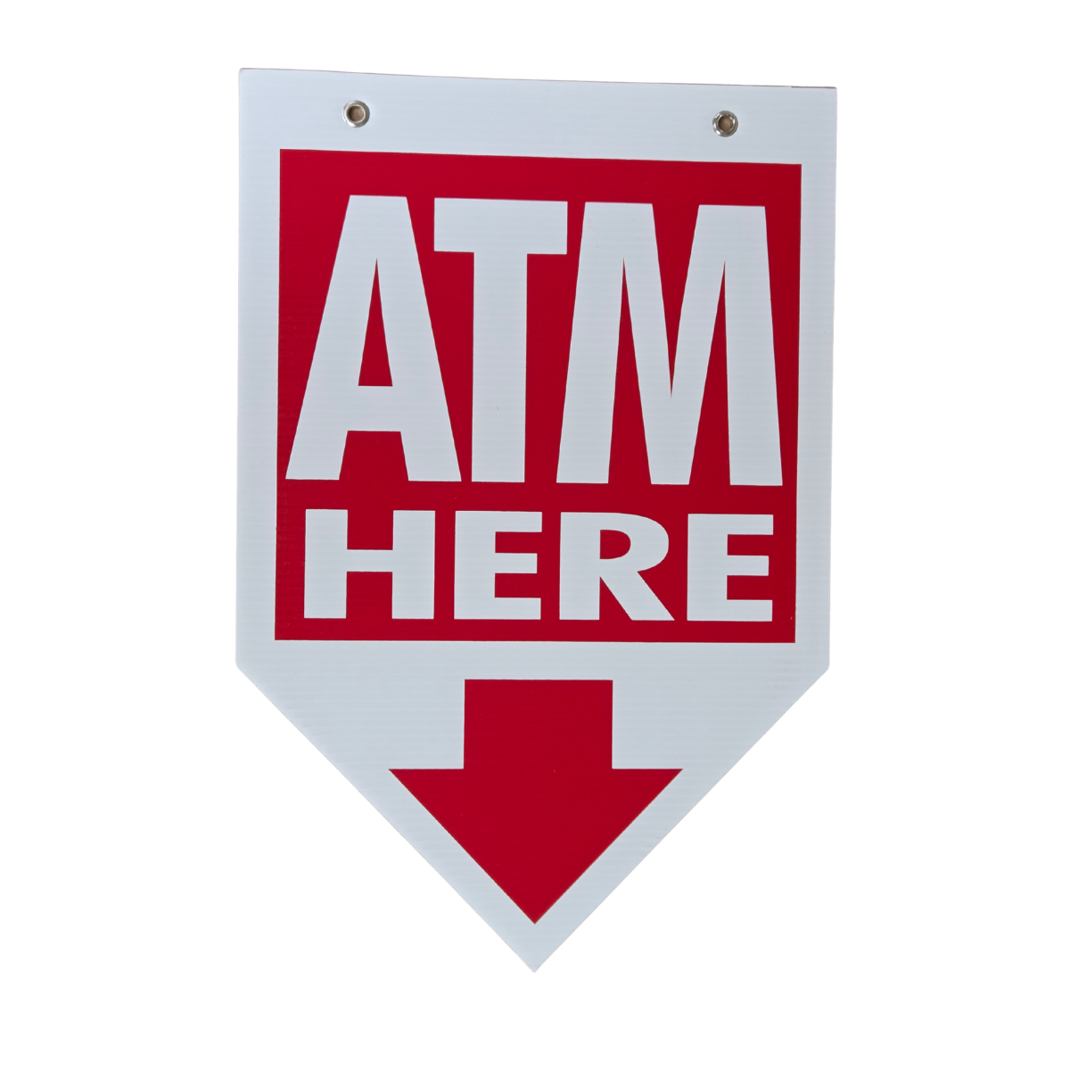 ATM Coroplast Sign - Arrow Shaped