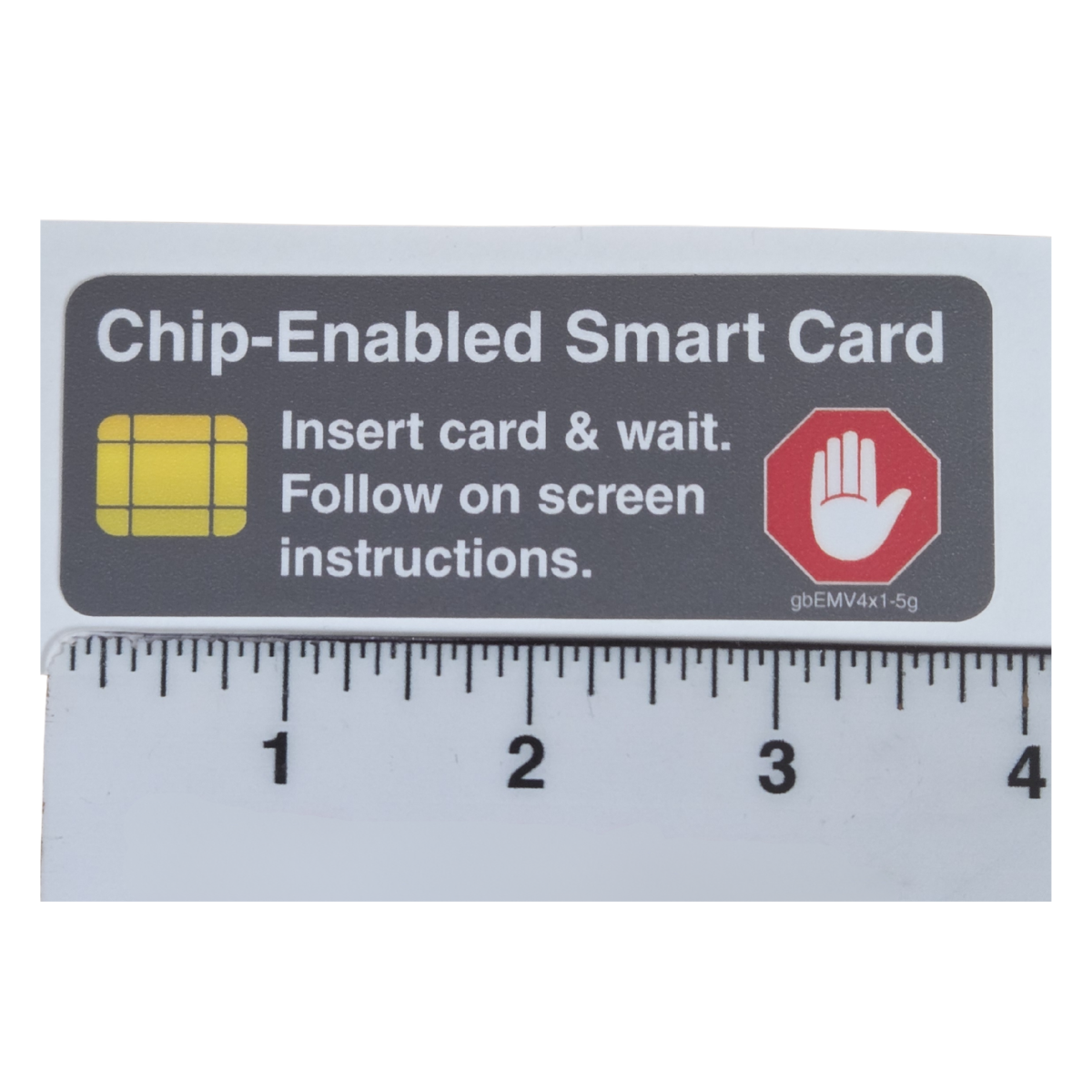 Calcomanía para cajero automático: tarjeta inteligente con chip de 4" x 1,5"