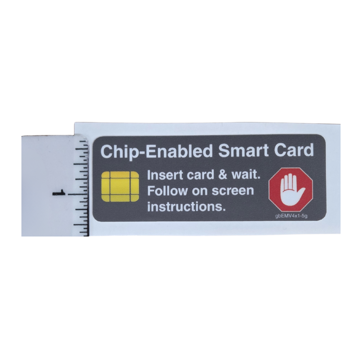 Calcomanía para cajero automático: tarjeta inteligente con chip de 4" x 1,5"