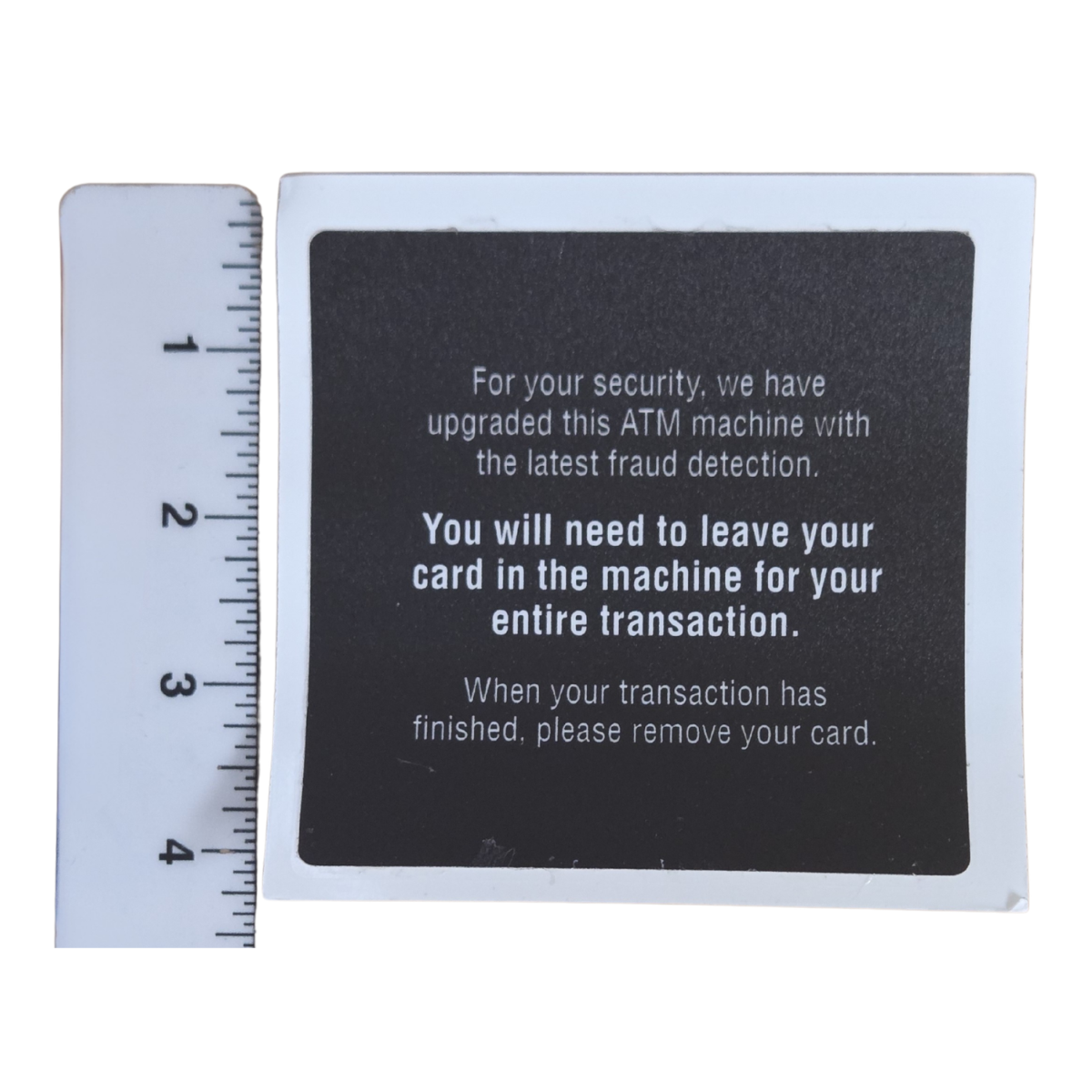Calcomanía de cajero automático - Advertencia de seguridad EMV 2"x3"