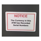 ATM Decal - Currency Recorded Serial Numbers