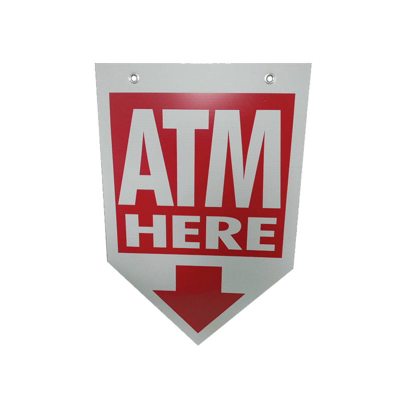 ATM Coroplast Sign - Arrow Shaped